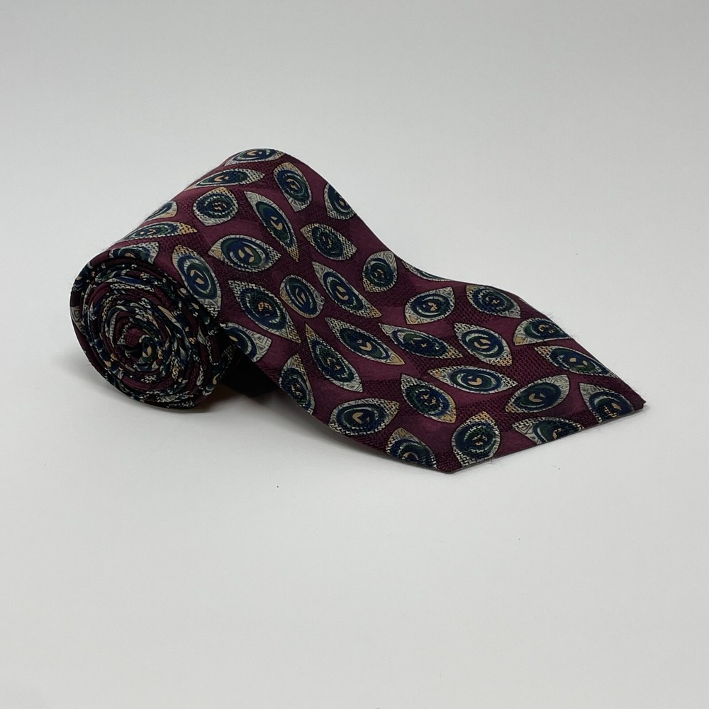 Robert Talbot Best of Class Multicolor Abstract Silk Vintage Tie Necktie